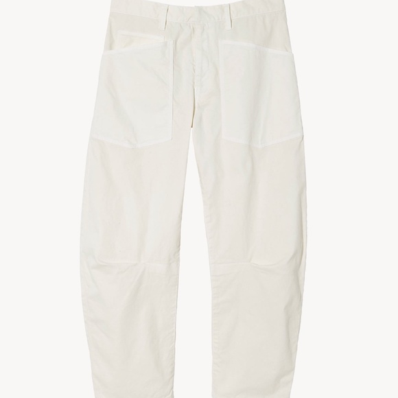 Nili Lotan Shon Pant Barrel Leg Patch Pockets Cotton Sz 00 in cream - Picture 2 of 11